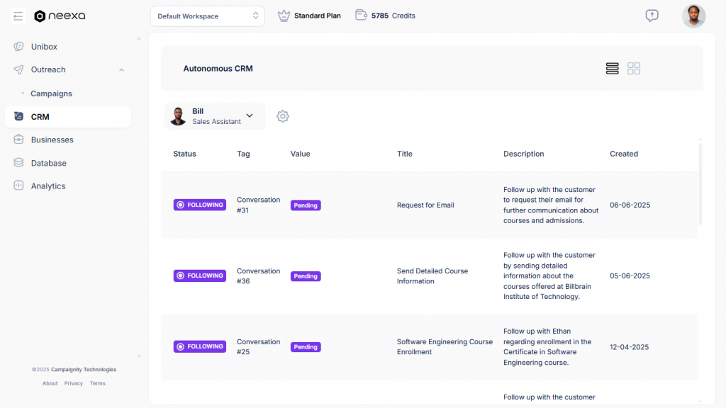 Neexa Autonomous CRM