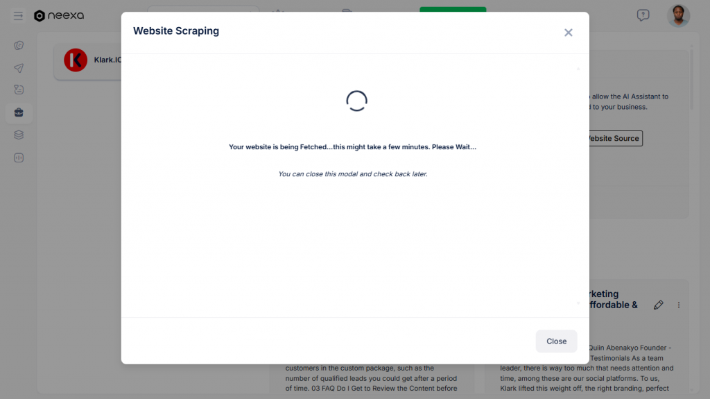 Neexa website scrapping