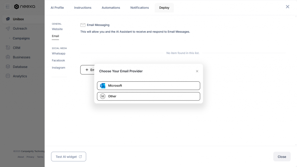 Neexa Email integration